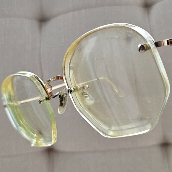 Art Craft USA Glasses Frame Vintage Eyeglasses Rimless Frame Gold Tone Frame - Picture 9 of 13